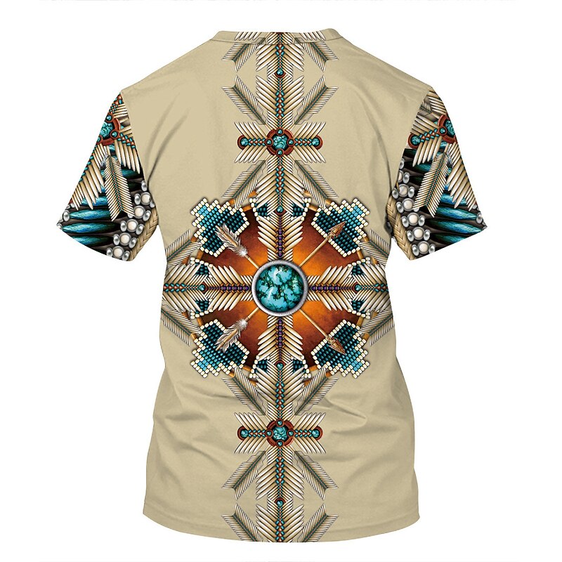 American Indian Native American T-shirt Anime 3D Retro 3D Mixed Color For Men's Unisex Adults' Carnival 3D Print4