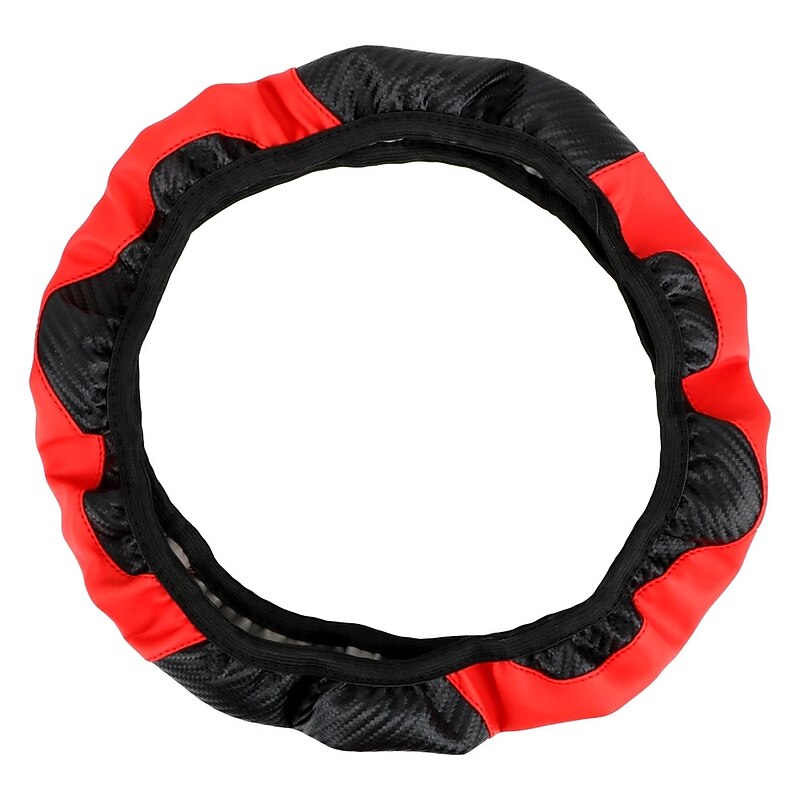 38cm Car Steering Wheel Cover Breathable Non-slip PU leather Carbon Fiber Steering Wheel Cover4