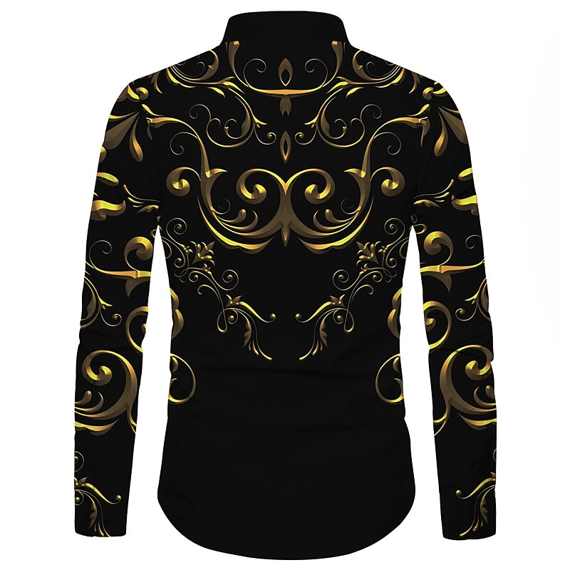 Men's Shirt Button Up Shirt Long Sleeve Fashion Designer Casual Outdoor Casual Holiday Summer Spring Turndown Print Button-Down Yellow2