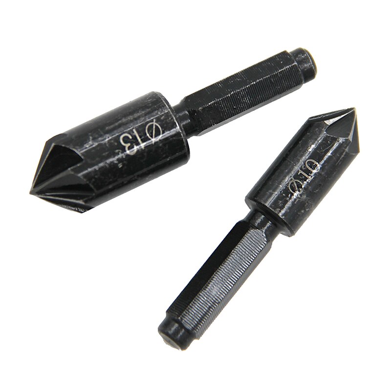 2pcs/Set 10mm 13mm Countersink Drill Bit Set 7 Flute Counter Sink Chamfer Cutter Round Shank For Wood Drilling2