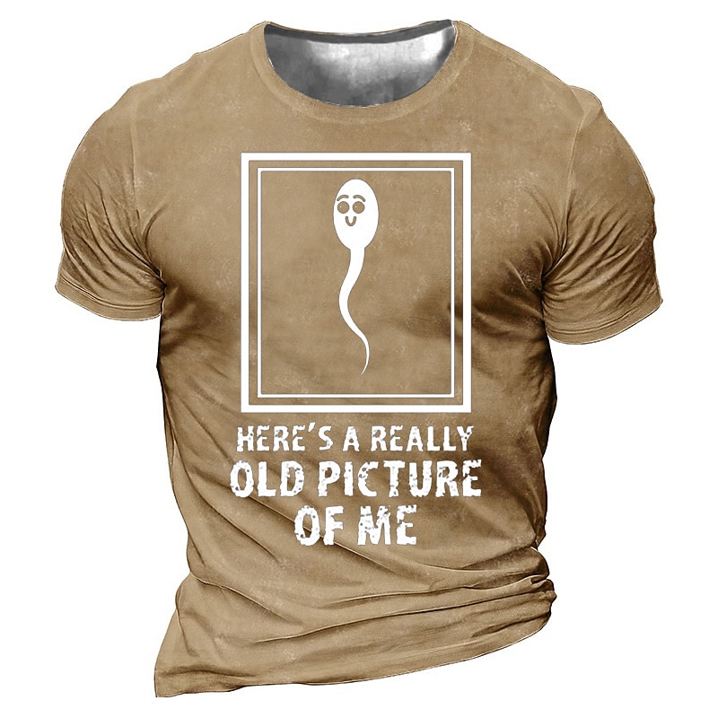 Men's Funny Sperm Here's Graphic Prints T Shirt Tee Funny T Shirts Distressed T Shirt Short Sleeve T shirt 3D Print Crew Neck Shirt Vintage Sports Designer Outdoor Street Daily4