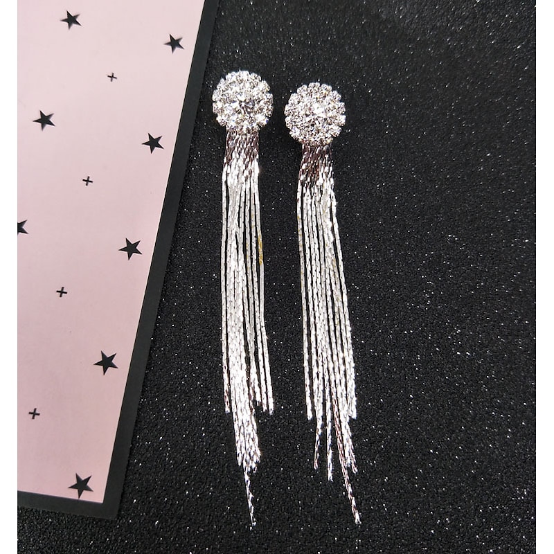 Women's Drop Earrings Earrings Tassel Fringe Vertical / Gold bar Fashion Simple Korean Earrings Jewelry Silver For Party Daily Stage Prom Festival 1 Pair2