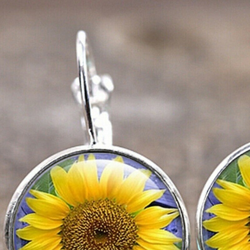 Women's Earrings Textured Street Sunflower Earring3
