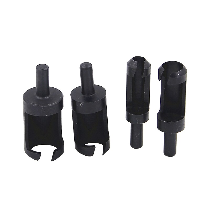 4pcs 6.3mm Black Round Shank Carbon Steel Wood Plug Cutter 6-8-13-16mm Woodworker Wood Drilling Plug Hole Cutters Drill Bit3