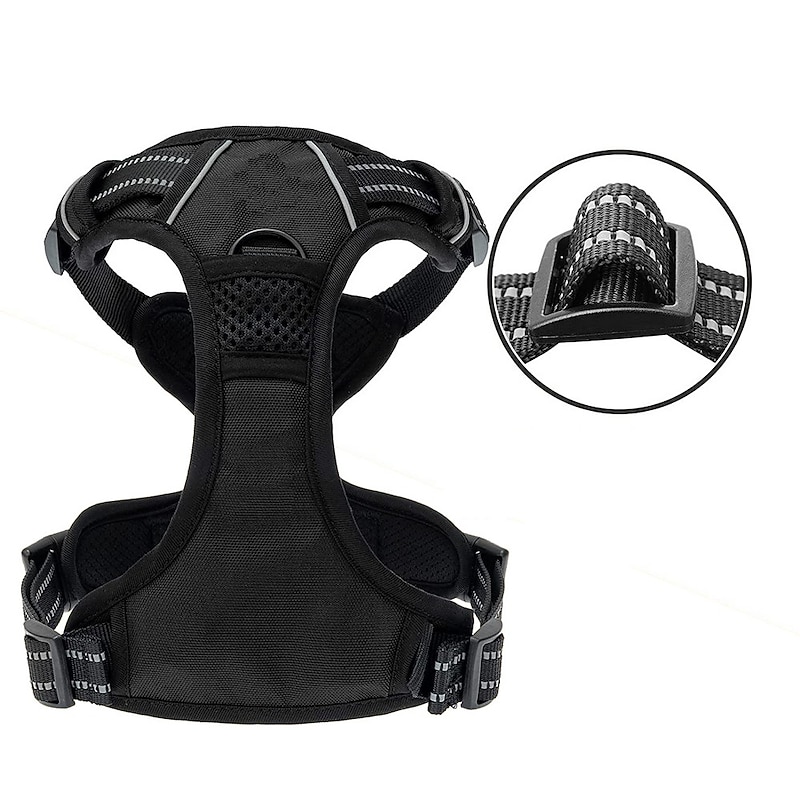 No Pull Dog Harnesses for Small Dogs Reflective Adjustable Front Clip Vest with Handle 2 Metal Rings 3 Buckles [Easy to Put on & Take Off2