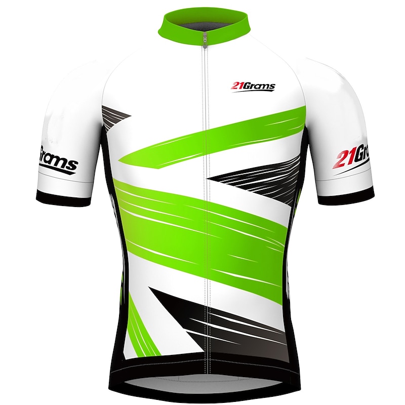 Men's Cycling Jersey Geometric Geometry UK Short Sleeve Bike Jersey Top with 3 Rear Pockets Mountain Bike MTB Road Bike Cycling Quick Dry Reflective Strips Back Pocket Moisture Wicking Sports Yellow 15