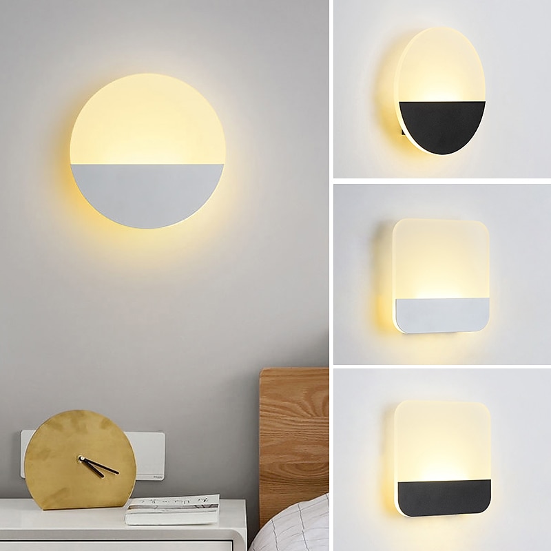 Modern Indoor Wall Light LED Acrylic Bedroom Dining Room Metal Wall Light 5 W2