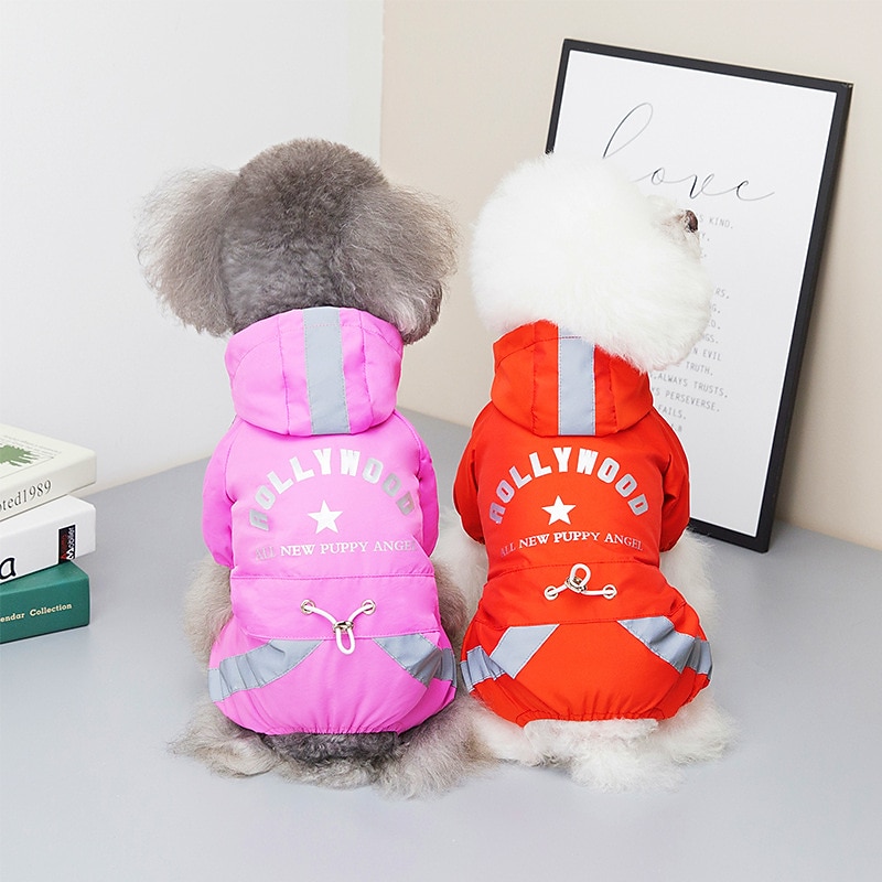 Dog Rain Coat Rain Jacket Fashion Cute Reflective Waterproof Soft Washable Comfortable Outdoor Casual Daily Dog Clothing for Bichon Frise Pomeranian Baby Pet Papillon Small2