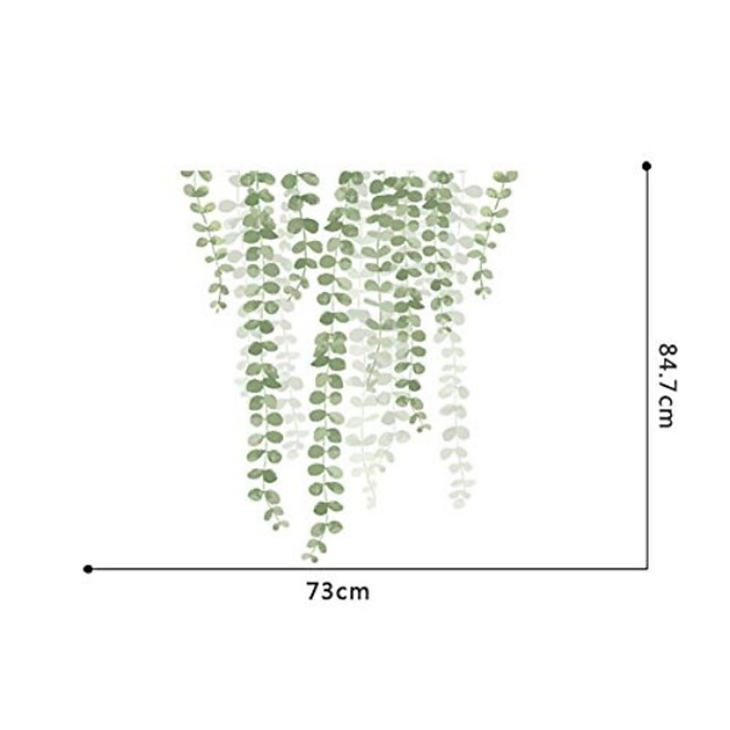 Removable Green Plant Wall Stickers DIY Green Leaves Wall Decals Hanging Tree Vine Wall Decor for Living Room Kids Girls Baby Bedroom Office Nursery Home Walls Decoration 30x90cm2