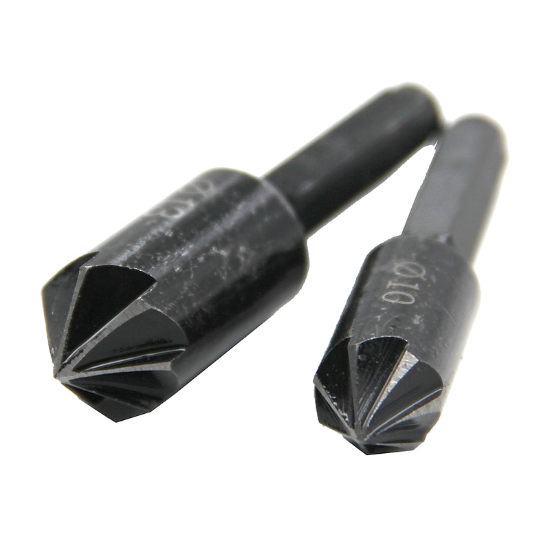 2pcs/Set 10mm 13mm Countersink Drill Bit Set 7 Flute Counter Sink Chamfer Cutter Round Shank For Wood Drilling3