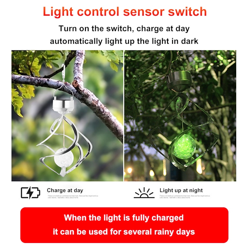 Solar Wind Chimes LED Outdoor Light 7-Color Changing Hanging Light Home Garden Decoration Outdoor Courtyard Hanging Wind Chimes Lights4