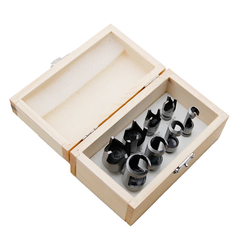 8pcs Round Shank 3/8(9.5mm) Carpentry Wood Plug Cutter Straight Tapered Claw Type Drill Bit Set 6mm 10mm 13mm 16mm Wood Drill Wooden Box2