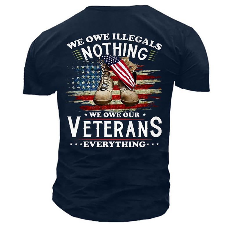 Veterans Day Men's Patriot Patriotic Veteran Unisex Graphic Prints Shoe National Flag T shirt Slogan T Shirts Retro Shirts Short Sleeve T shirt 3D Print Crew Neck Shirt Sports Designer Casual2