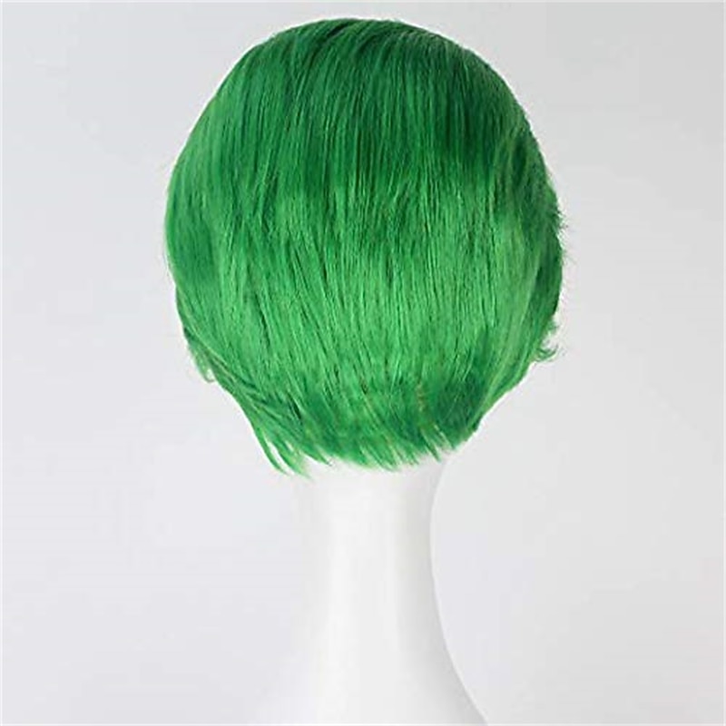 Squad The Joker Cosplay Wigs Short Straight Green Wig Men Adult Cosplay Full Machine Made Wig for The  Ball During Halloween Wigs St.Patrick's Day Wigs2