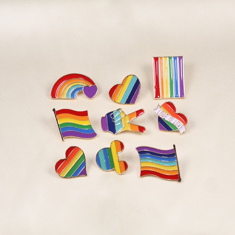16Pcs Gay Pride Pins-Pride LGBTQ Accessories Pin-Love is Love-Enamel Pins for Backpack Hat-Lapel Pins for Pride Festivals（Random）4