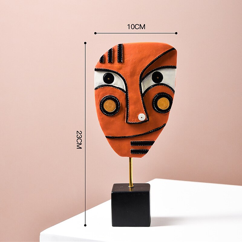 Nordic Style Resin Crafts Living Room Decoration Abstract Face art Decoration4