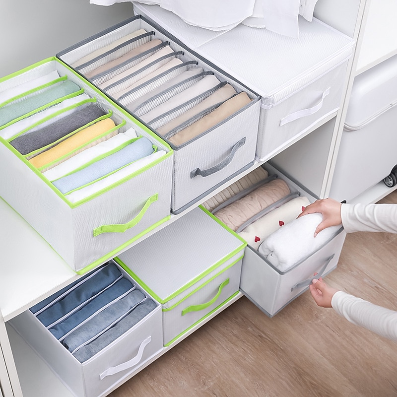 Storage Container Convenient Jeans Storage Large Capacity Tidy-Keeping Multi-purpose Clothes Underpants Organizing Drawer for Wardrobe Jeans Storage Long Household Supplies