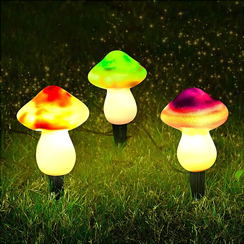 Outdoor Mushroom Solar Garden Lights  Waterproof Garden Light 3LED Holiday Patio Decoration Lawn Courtyard Street Landscape Decoration Light