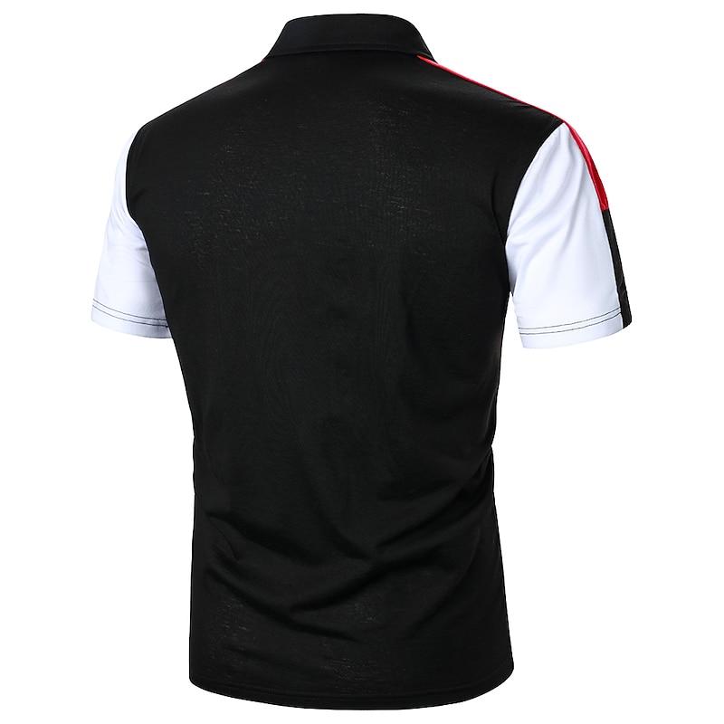 Men's Casual Shirt Dress Shirt Outdoor Work Classic Collar Classic Short Sleeve Fashion Simple Holiday Geometry Color Block Button Front All Seasons Regular Fit Deep Green Black Navy Blue Casual Shirt4