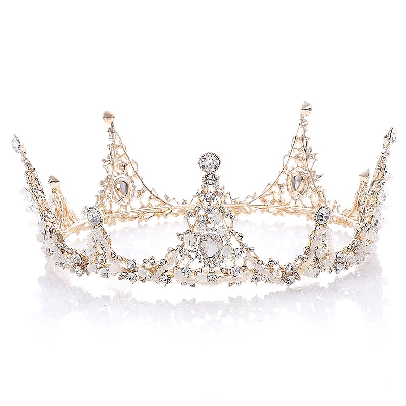 Jeweled Baroque Queen Crown - Rhinestone Wedding Crowns and Tiaras for Women, Costume Party Hair Accessories2