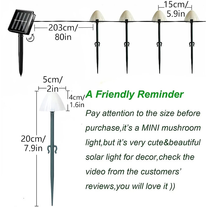 Solar String Lights Garden Decoration LED Mushroom Lights Outdoor Waterproof Fairy Light 5M-20LEDs 3M-10LEDs Garland Patio Holiday Decoration Outdoor IP65 Solar Light4