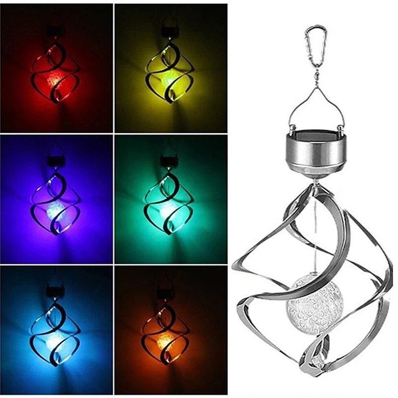 Solar Wind Chimes LED Outdoor Light 7-Color Changing Hanging Light Home Garden Decoration Outdoor Courtyard Hanging Wind Chimes Lights