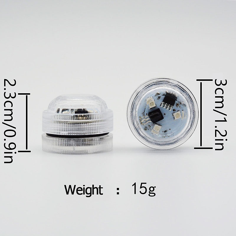 Submersible LED Lights 10pcs LED RGB Waterproof Underwater Light Remote Controller Outdoor Battery Submersible Light For Wedding Tub Pond Pool Bathtub Aquarium Party Vase Decoration4