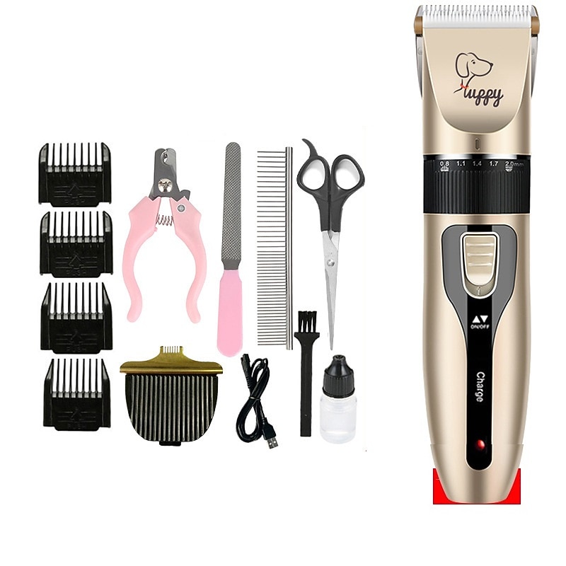 Dog Hair Clipper Pet Hair Trimmer Puppy Grooming Electric Shaver Set Cat Accessories Ceramic Blade Recharge Profession supplies