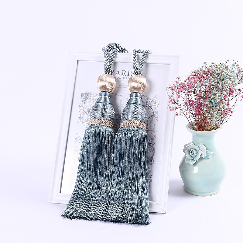 2 Pcs Rope Curtain Tassel Tie Backs Curtain Fringe Tiebacks Holdbacks Window Drapes Curtain Supplies Rope Room Accessories2