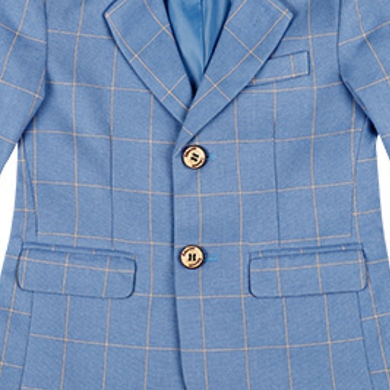 Kids Boys Blazer Outerwear Plaid Long Sleeve Coat Formal Cotton Cute Cool Black Blue Red Fall Summer 3-13 Years4