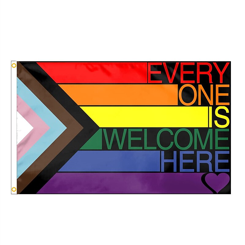 Rainbow Flag 3ftx5ft Outdoor All Inlcusive Progressive Pride 100D Bisexual LGBTQ Non Binary Lesbian Gay Transgender Prides Proculsexual Flags4
