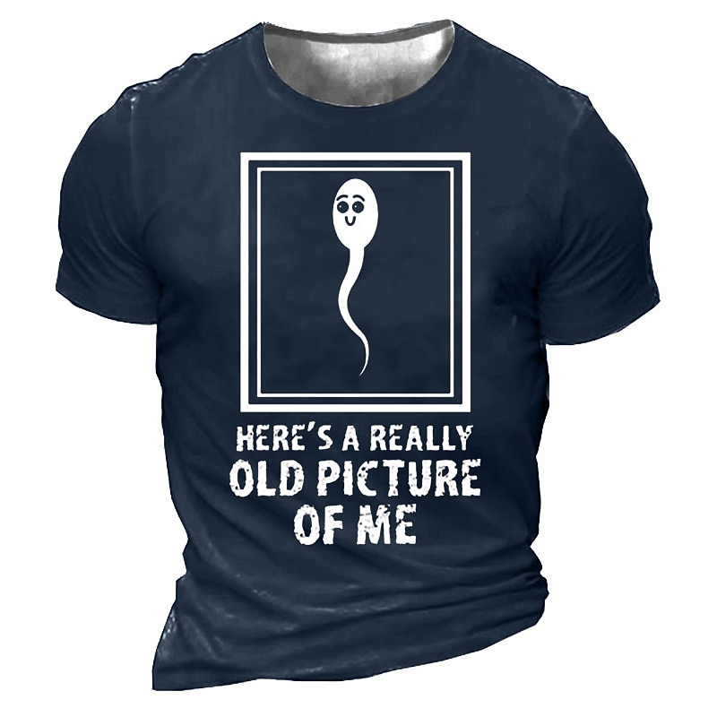 Men's Funny Sperm Here's Graphic Prints T Shirt Tee Funny T Shirts Distressed T Shirt Short Sleeve T shirt 3D Print Crew Neck Shirt Vintage Sports Designer Outdoor Street Daily3