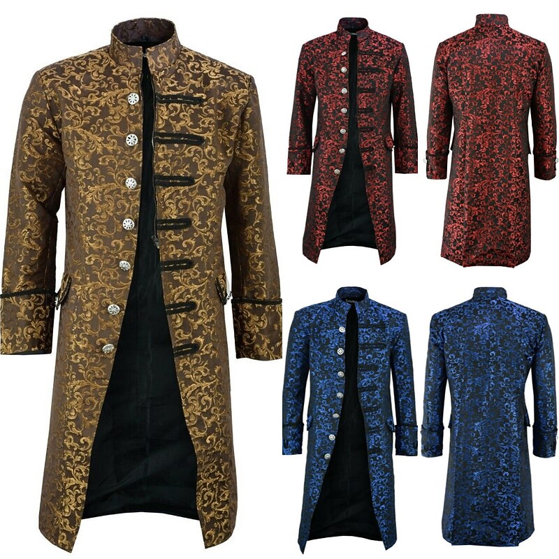 Vintage Medieval 19th Century Party Costume Masquerade Prince Plus Size Nobleman Sheath / Column Fancy Dress Men's Pirate Fantasy Royal Adults' Spring Fall & Winter