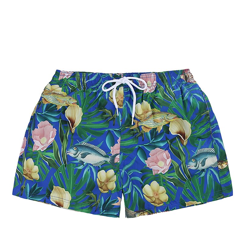 Men's Swim Trunks Swim Shorts Quick Dry Lightweight Board Shorts Bathing Suit with Pockets Mesh Lining Drawstring Swimming Surfing Beach Water Sports Floral Summer / Stretchy4