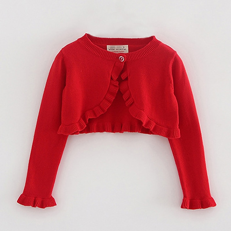 Girls' 3D Plain Coat Long Sleeve Summer Spring Active Kids 2-8 Years Daily Regular Fit3