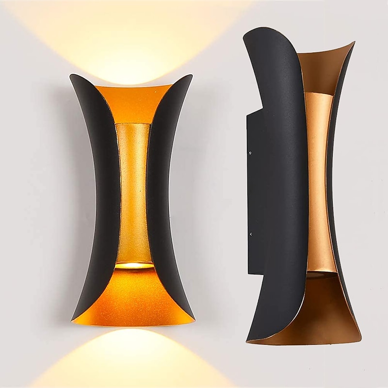 30/40 cm Plus Large Outdoor LED Wall Light 20W / 30W Various Color Temperature Lighting Modern Black Gold Courtyard Wall Lamp Suitable for Terrace Garage Balcony AC85-265V4