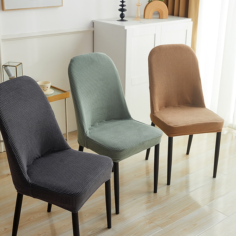 Chair Cover White Grey For Dining Shell Chair Washable Removable Chair Cover Party Home Hotel Slipcover Seat Cover Dining Chair2