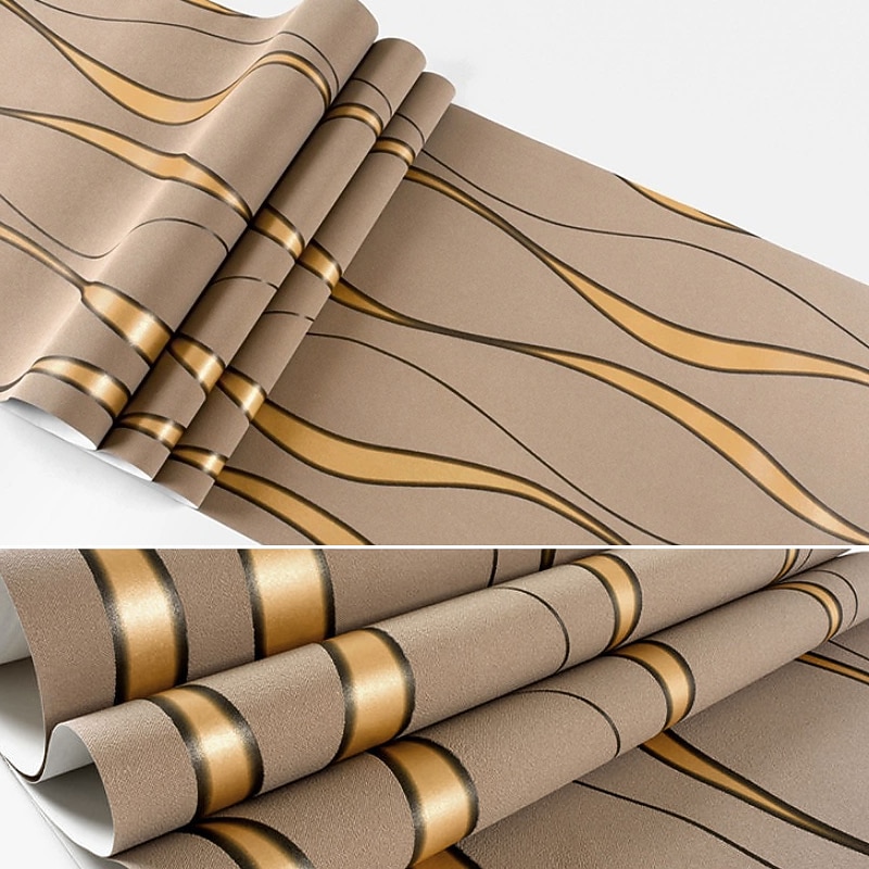 Cool Wallpapers Striped 3D Non-Woven Textured Wallpaper Wall Mural Bedroom Living Room Background Wall Household Shop Restaurant Hotel Engineering Decoration Non-Self-Adhesive Wallpaper4