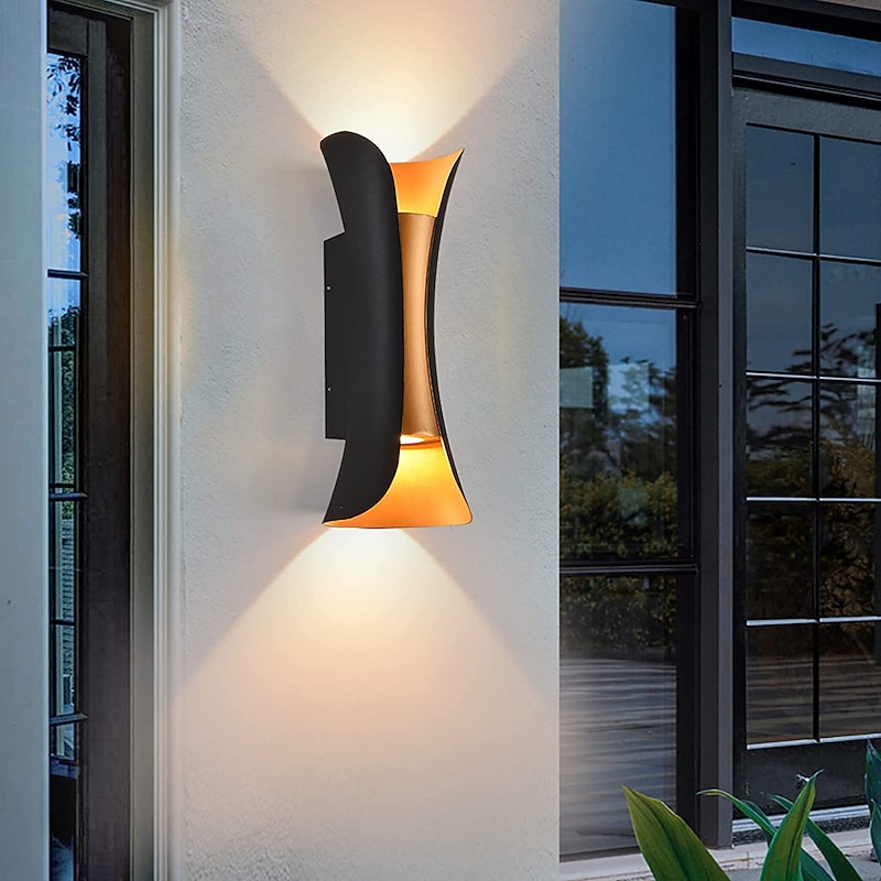 30/40 cm Plus Large Outdoor LED Wall Light 20W / 30W Various Color Temperature Lighting Modern Black Gold Courtyard Wall Lamp Suitable for Terrace Garage Balcony AC85-265V3