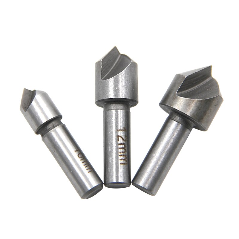 High Quality HSS Countersink 3pcs Drill Bit Set For Steel Snd Hard Metals 10mm 12mm 16mm High Speed Steel Chambering Hole