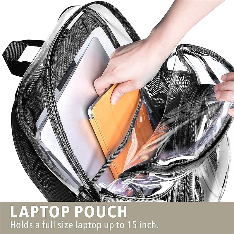 Clear Backpack F-color Large Clear Backpack Heavy Duty PVC Transparent Clear Bag for Stadium School Back to School Gifts2