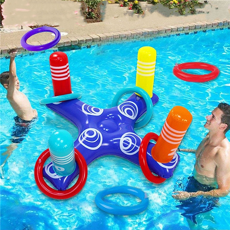 Pool Floats,Pool Floats Toys Games Set - Floating Basketball Hoop Inflatable Cross Ring Toss Pool Game Toys for Teenagers Adults Swimming Pool Water Game,Inflatable for PoolCandy