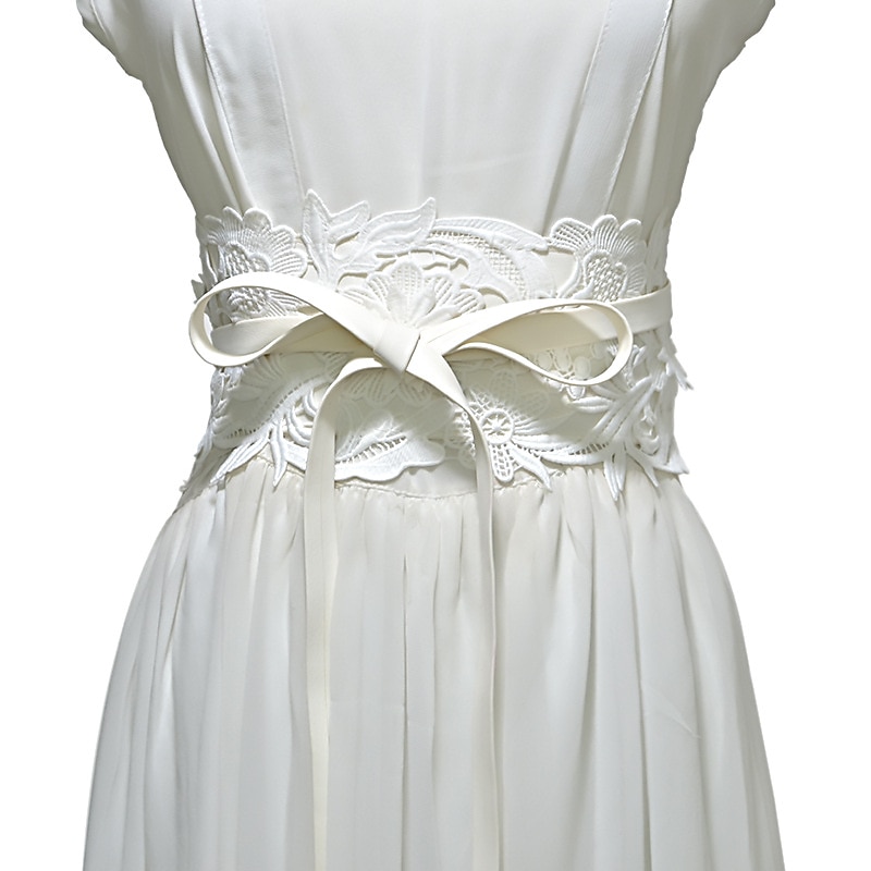 Women's Wide Belt Corset Belt PU Leather Buckle Free Geometric Formal Party Wedding White Black Pink Red4