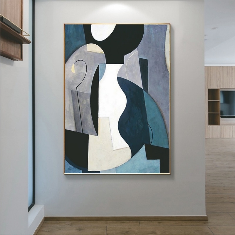 Handmade Hand Painted Oil Painting Wall Art Blue Mordern Abstract Home Decoration Decor Rolled Canvas No Frame Unstretched3