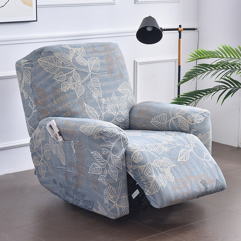 Stretch Recliner Covers Slipcover Graphic Print Anti-Slip Fitted Cover Couch Furniture Protector with Elastic Bottom(Include 1 Backrest Cover, 1 Seat Cover, 2 Armrest Cover) 20