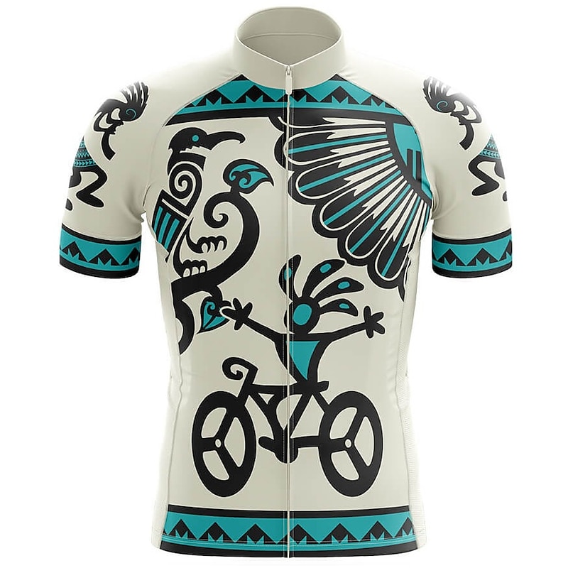 Men's Cycling Jersey Graphic Funny Short Sleeve Bike Jersey Top with 3 Rear Pockets Mountain Bike MTB Road Bike Cycling Quick Dry Reflective Strips Back Pocket Moisture Wicking Sports White Yellow Red
