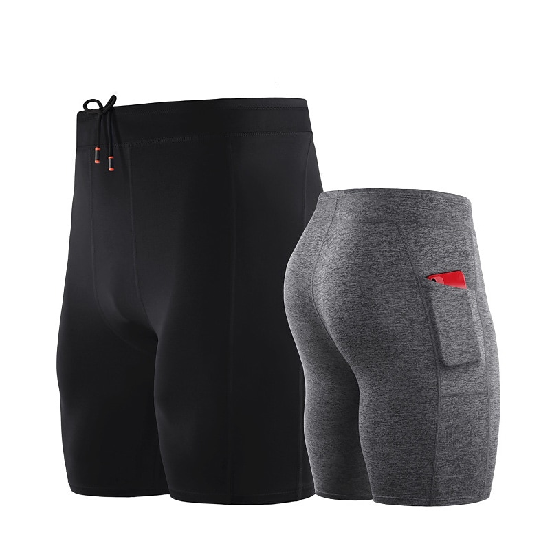 Men's Running Tight Shorts Compression Shorts Yoga Shorts Spandex Shorts Drawstring with Phone Pocket Base Layer Athletic Summer Spandex Breathable Quick Dry Moisture Wicking Soft Yoga Marathon2