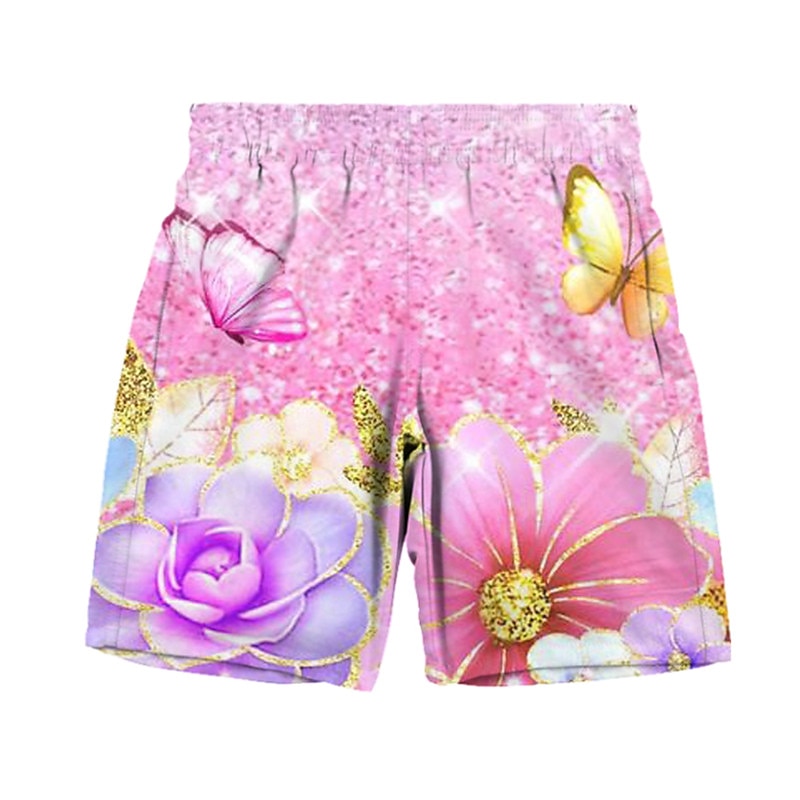 2 Pieces Kids Girls' T-shirt & Shorts Clothing Set Outfit Animal Unicorn Short Sleeve Crewneck Set Outdoor Active Fashion Cute Summer Spring 3-13 Years Pink3