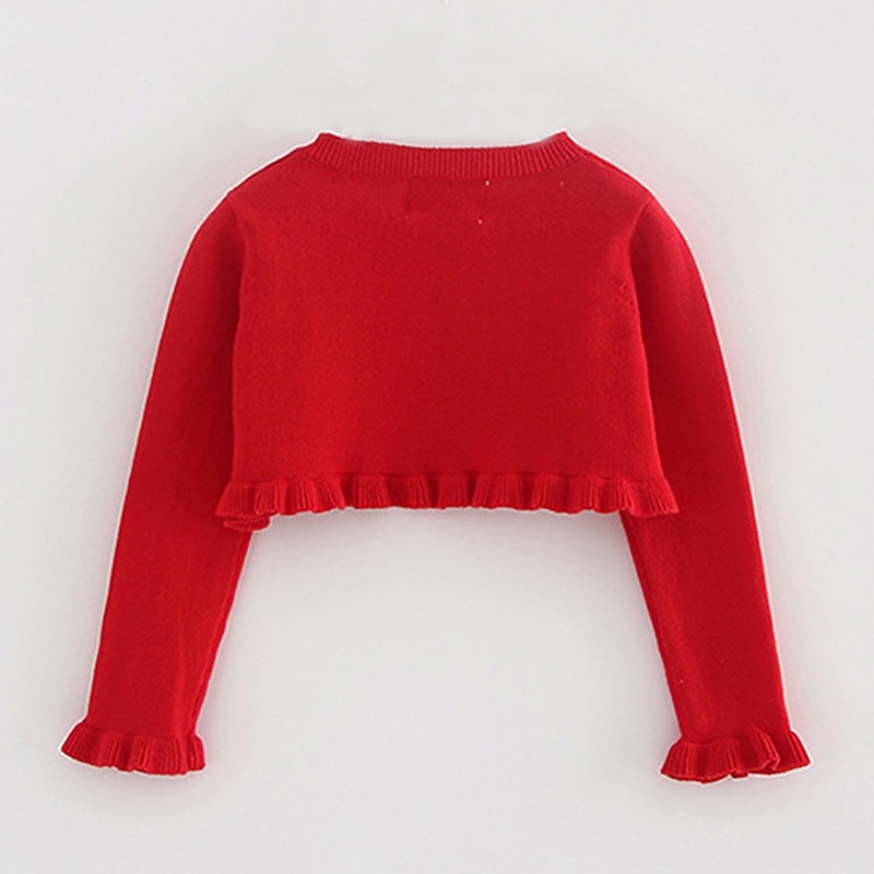 Girls' 3D Plain Coat Long Sleeve Summer Spring Active Kids 2-8 Years Daily Regular Fit4