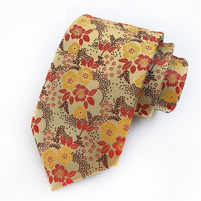 Men's Ties Neckties Work Wedding Gentleman Jacquard Fashion Print Floral Formal Business2